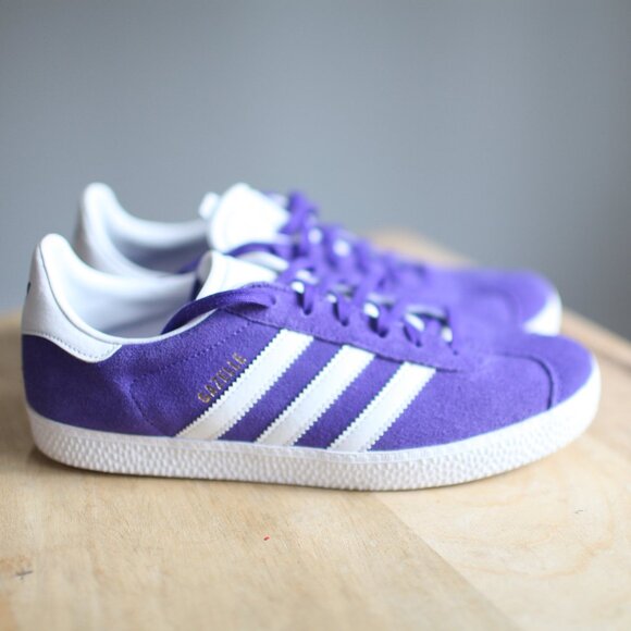 Adidas gazelle blue white suede white lace up sneakers m6/w8 - Picture 1 of 7